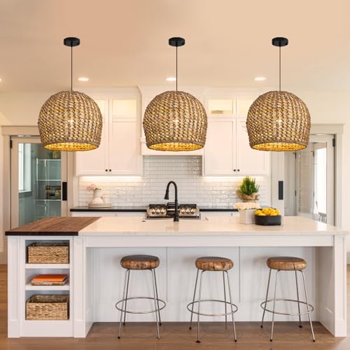 13.8" Rattan Pendant Light