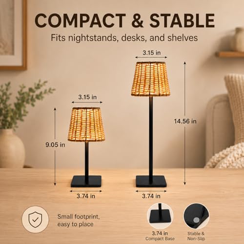 2 Pack Rattan Table Lamp (2 Count)