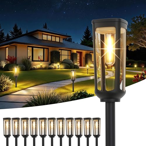 Solar Pathway Lights Outdoor Waterproof (12 Count)