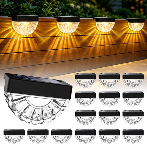 Solar Deck Lights Outdoor (16 Count)