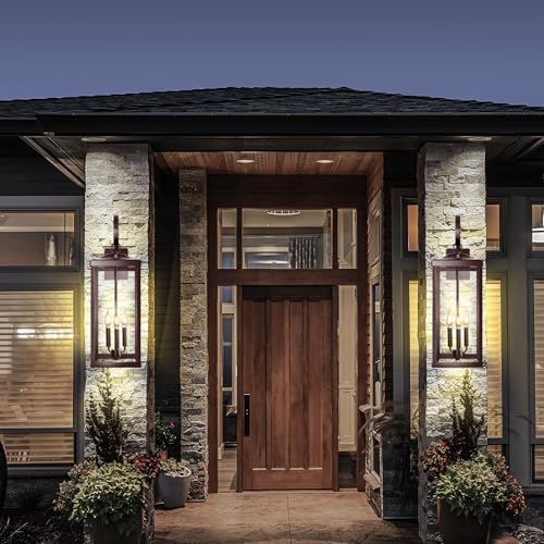 24" Extra Large Oil Rubbed Bronze Dusk to Dawn Outdoor Wall Lantern 3 (2 Count)