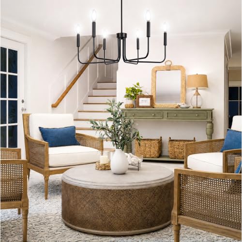 6 Light Black Chandelier