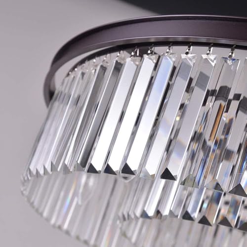 Oil Rubbed Bronze Crystal Chandeliers Modern Contemporary Ceiling Lights Fixtures Pendant Lighting for Dining Room Living Room Chandelier D33.5 8 Lights