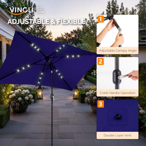 9 Ft Patio Umbrella with Lights