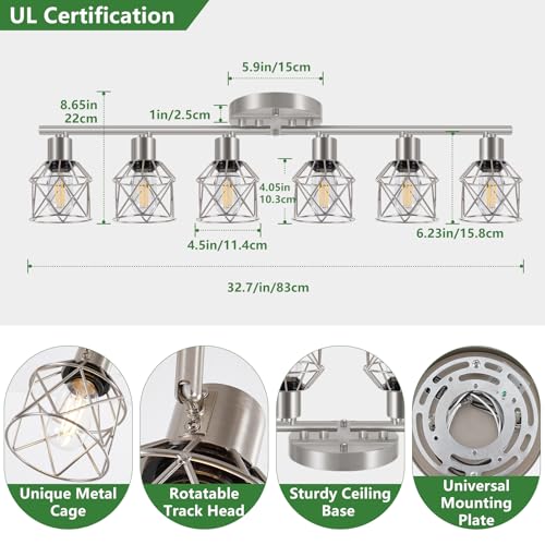 6 Light Brushed Nickel Multi