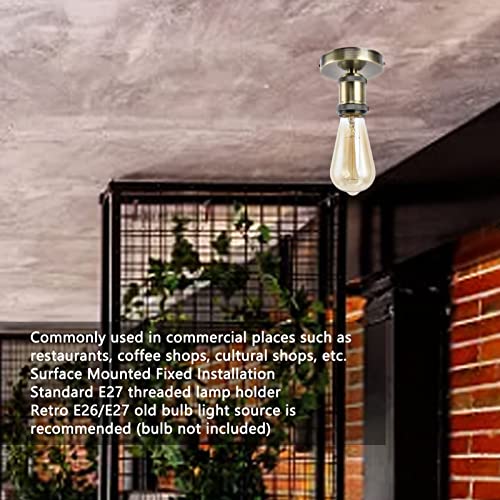 Vintage E26 E27 Lamp Socket Ceiling Lamp Holder with Accessories for Kitchen Bedroom Living Room 100‑240VAntique Green