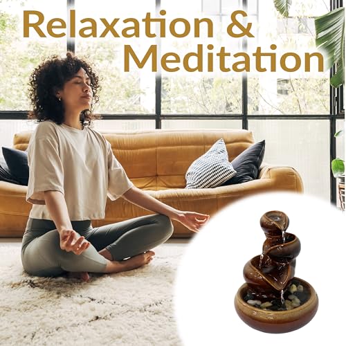 Sunnydaze 10" Tiered Vessels Ceramic Tabletop Fountain