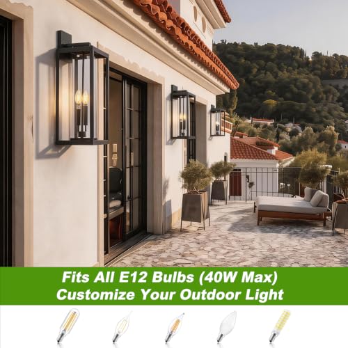 Large 24 Inch Outdoor Wall Light Fixtures (2 Count)