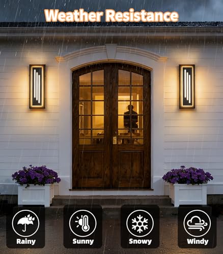 15.7'' LED Outdoor Wall Lights Modern Black Indoor Wall Sconce Lighting
