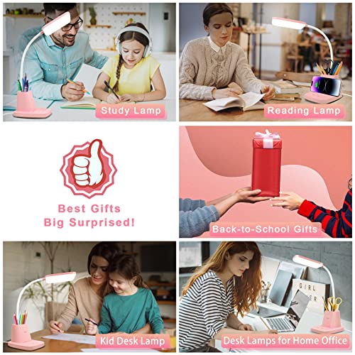 LED Desk Lamp with 10W Wireless Charging & Pen Holder