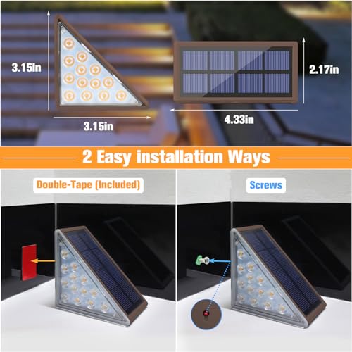 Solar Step Lights Outdoor Waterproof (12 Count)