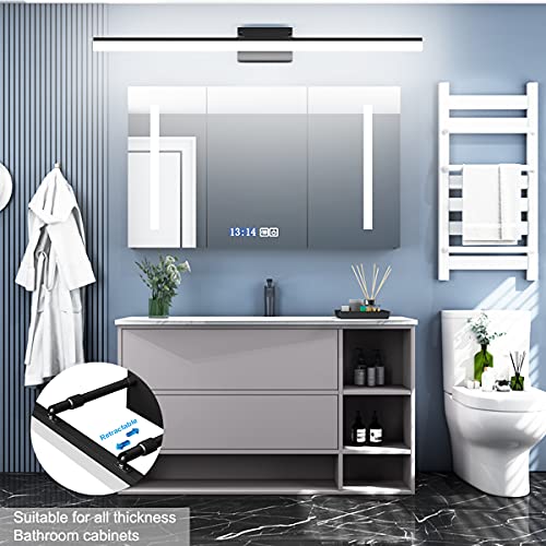 Modern LED Vanity Light Adjustable Bathroom Light Fixtures Over Mirror Rotatable Vanity Lighting 5500K 40 inch Black