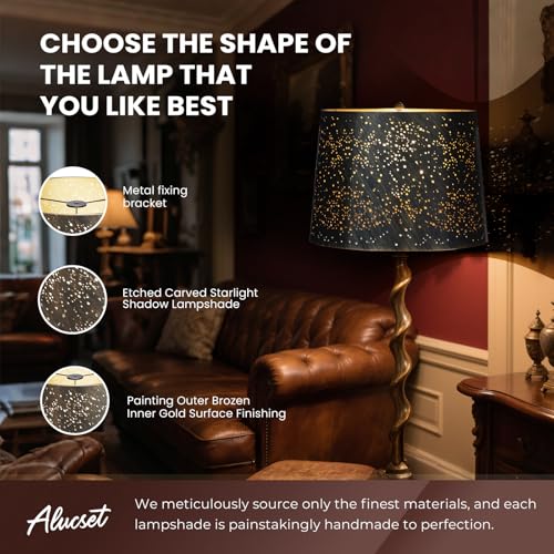 Etched Starlight Metal Lamp Shade Replacement for Table Floor Lamps