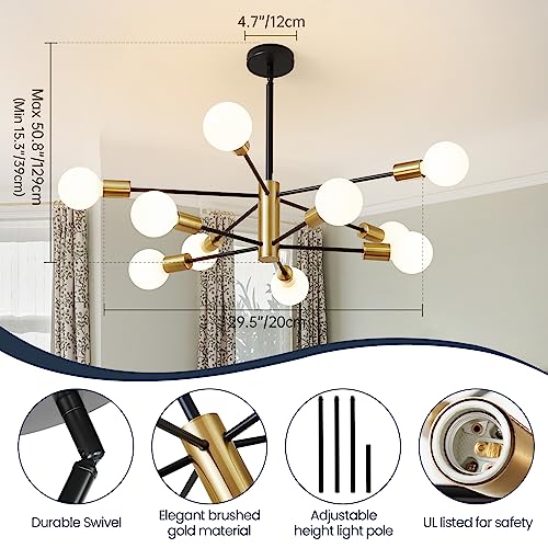 Sputnik Chandeliers Modern Black and Gold Chandeliers 10