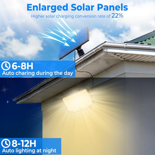 318 LED Solar Motion Lights Outdoor Waterproof with 16.4 FT Cable