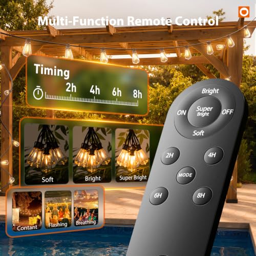72FT Solar String Lights Waterproof with Remote & USB (78 Foot)
