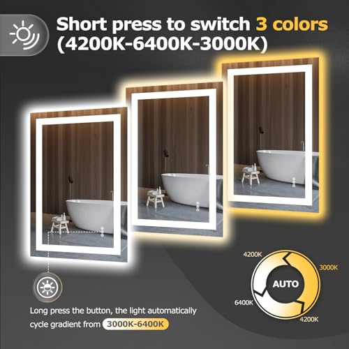 36"X24" LED Bathroom Mirror with Lights