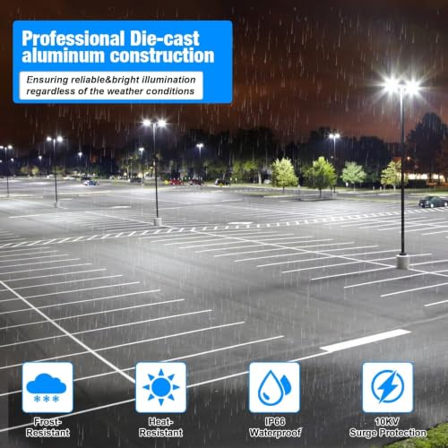 300W LED Parking Lot Lights Adjustable Arm Mount with Photocell 120