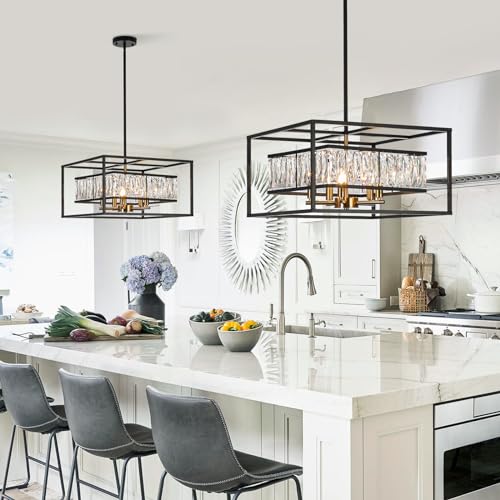 Modern Black Crystal Chandelier for Foyer Entryway