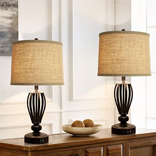 Burlap Lampshades Set of 2
