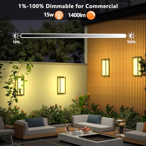 Dimmable LED Outdoor Wall Sconce (2 Count)