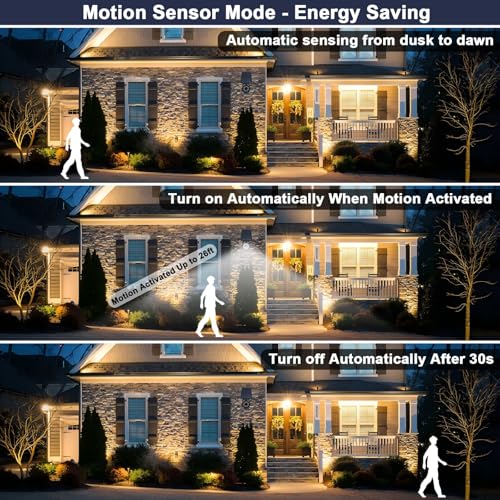 Solar Lights Outdoor Motion Sensor Flood Lights 2000LM IP67 Waterproof Security Spot Lights for Yard Garden Patio 4 Pack (4 Count)