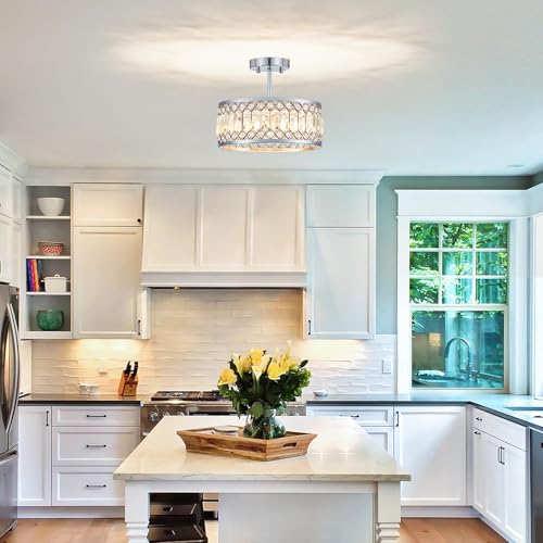 Crystal Chrome Ceiling Light