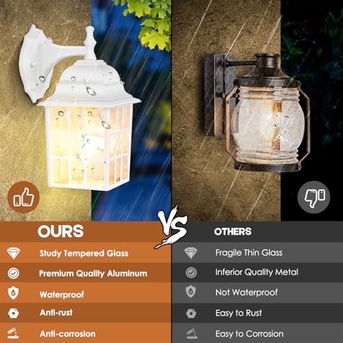 2 Pack Dusk to Dawn Outdoor Wall Light (2 Count)
