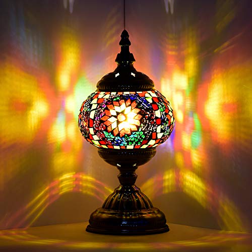 Turkish Mosaic Lamp Stained Glass Table Lamp with Tiffany Style