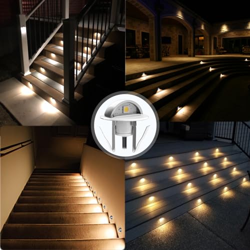 RNEHON 16 Pack Warm White LED Deck Lights Kit (16 Count)