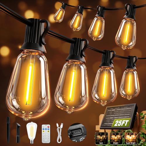 Solar String Lights Outdoor Waterproof with Remote & Timer