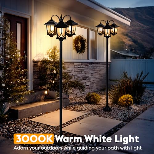 3 Head Solar Lamp Post Light
