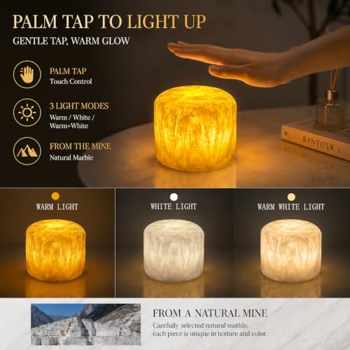 Marble Lamp Night Light Pat Lamp Touch Bedside Table Lamp for Bedroom Type