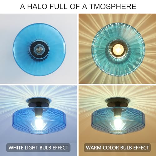 Blue Glass Ceiling Light