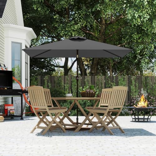 6.5' x 10' Rectangular Patio Umbrella Large Outdoor Market Umbrella w