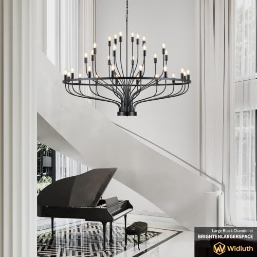 51.2" Large Black Industrial Chandelier