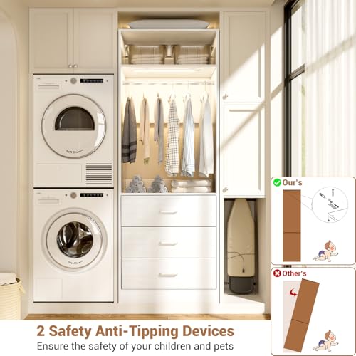 Freestanding Closet Systems with 2 Motion Sensor LED Lights