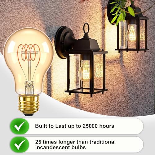 A19 Dimmable LED Amber Light Bulbs (2 Count)