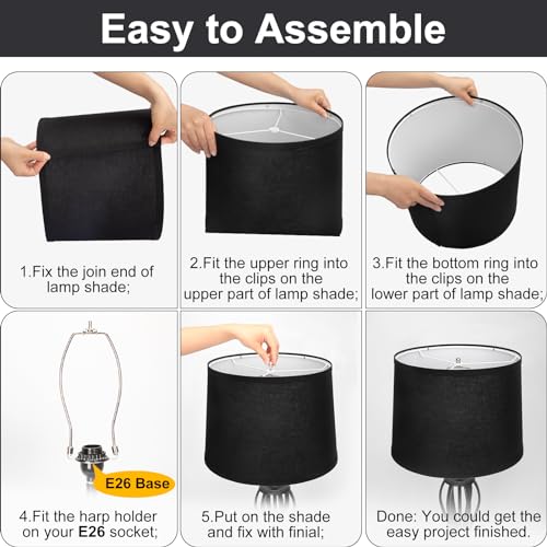 Black Lamp Shades Set of 2 (2 Count)
