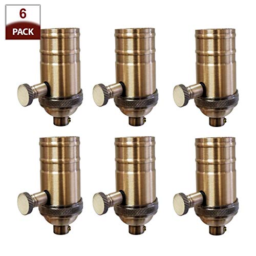 Vintage Turn Knob Dimmer Lamp Socket for Incandescent LED Bulbs (6 Count)