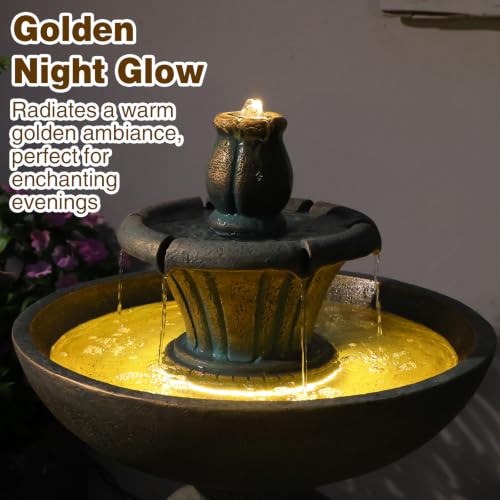 33H Italian Outdoor Water Fountain with LED Lights