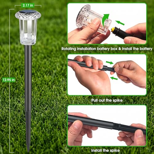 Solar Pathway Lights Outdoor Waterproof Starburst Pattern 15 Pack (15 Count)