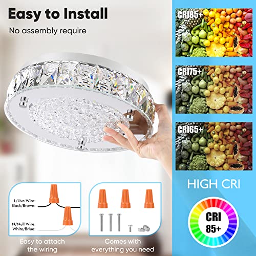Crystal Chandeliers Flush Mount LED Ceiling Light Fixture