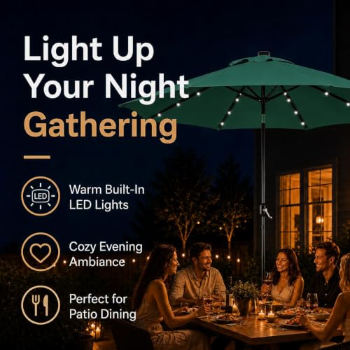 9FT Solar Patio Umbrella w