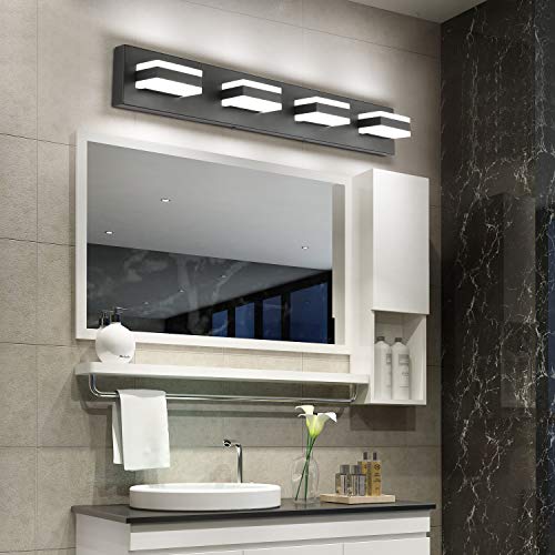 Black Bathroom Light Fixtures 4 Lights Bathroom Vanity Light LED Vanity Lights Matt Black Vanity Lighting ETL Listed