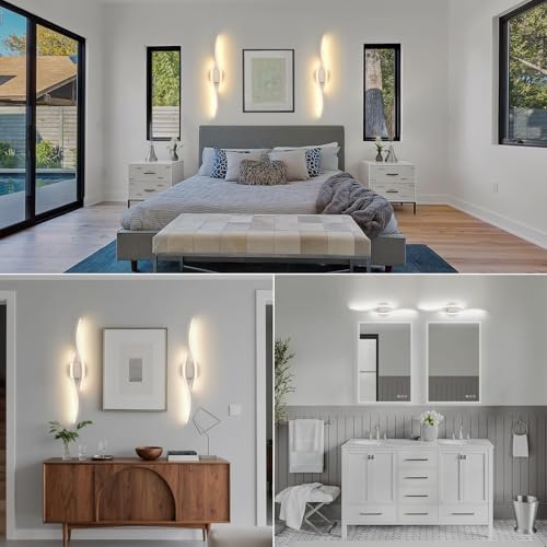 Battery Operated Silver Wall Sconce (2 Count)
