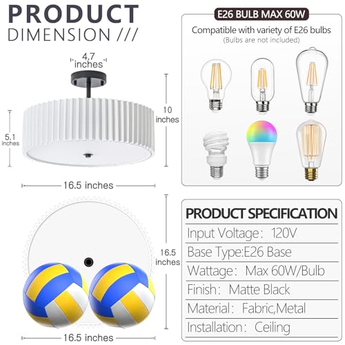 Semi Flush Mount Ceiling Light