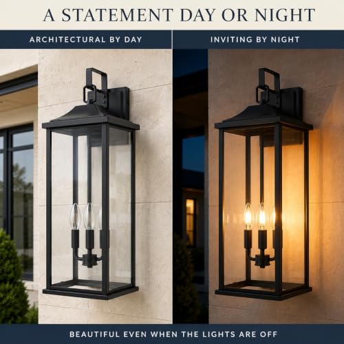 24 Inch 2 Pack Outdoor Wall Sconce (3 Count)