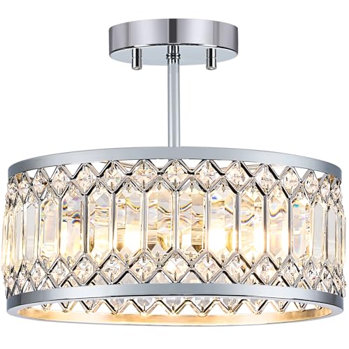Crystal Chrome Ceiling Light
