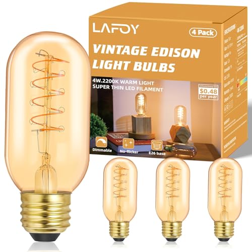 Vintage T45 Amber Edison Bulbs (4 Count)